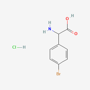 2-Amino-2-(4-bromophenyl)acetic acid hydrochloride chemical structure (CAS 709665-71-4)