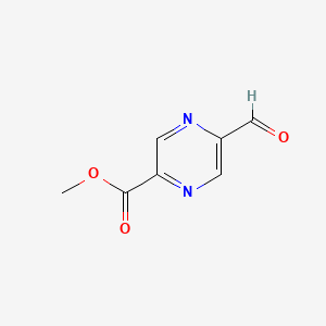 Methyl 5-formylpyrazine-2-carboxylate chemical structure (CAS 710322-57-9)
