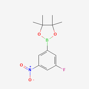 2-(3-Fluoro-5-nitrophenyl)-4,4,5,5-tetramethyl-1,3,2-dioxaborolane chemical structure (CAS 710348-94-0)