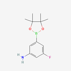 3-Fluoro-5-(4,4,5,5-tetramethyl-1,3,2-dioxaborolan-2-yl)aniline chemical structure (CAS 710348-95-1)
