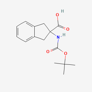 2-(Boc-amino)indane-2-carboxylic Acid chemical structure (CAS 71066-00-7)