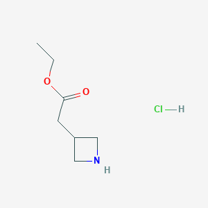 3-Azetidineacetic acid ethyl ester hydrochloride chemical structure (CAS 712317-32-3)