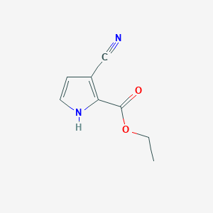 Ethyl 3-cyano-1H-pyrrole-2-carboxylate chemical structure (CAS 7126-44-5)