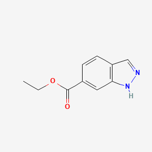 Ethyl 1H-indazole-6-carboxylate chemical structure (CAS 713-09-7)