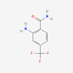 2-Amino-4-(trifluoromethyl)benzamide chemical structure (CAS 713-41-7)