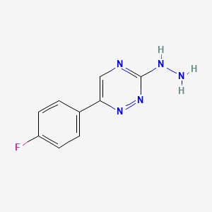6-(4-Fluorophenyl)-3-hydrazinyl-1,2,4-triazine chemical structure (CAS 71347-59-6)