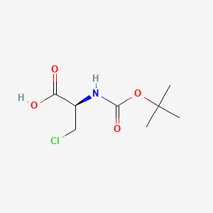 (R)-2-((tert-Butoxycarbonyl)amino)-3-chloropropanoic acid chemical structure (CAS 71404-98-3)