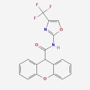 N-(4-(Trifluoromethyl)oxazol-2-yl)-9H-xanthene-9-carboxamide chemical structure (CAS 714971-87-6)