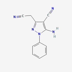 5-Amino-3-(cyanomethyl)-1-phenyl-1H-pyrazole-4-carbonitrile chemical structure (CAS 7152-40-1)
