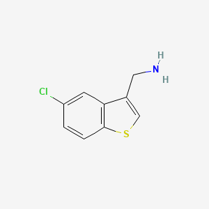 (5-Chlorobenzo[b]thiophen-3-yl)methanamine chemical structure (CAS 71625-90-6)
