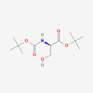 (R)-tert-Butyl 2-((tert-butoxycarbonyl)amino)-3-hydroxypropanoate chemical structure (CAS 71630-31-4)