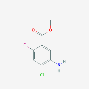 Methyl 5-amino-4-chloro-2-fluorobenzoate chemical structure (CAS 716362-14-0)