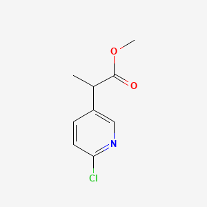 Methyl 2-(6-chloropyridin-3-yl)propanoate chemical structure (CAS 717106-72-4)