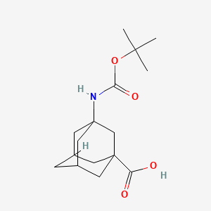 3-((tert-Butoxycarbonyl)amino)adamantane-1-carboxylic acid chemical structure (CAS 71740-76-6)