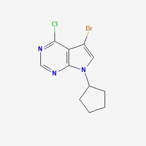 5-Bromo-4-chloro-7-cyclopentyl-7h-pyrrolo[2,3-d]pyrimidine chemical structure (CAS 717900-59-9)