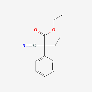 Ethyl 2-cyano-2-phenylbutanoate chemical structure (CAS 718-71-8)