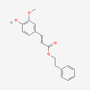 Phenethyl 3-(4-hydroxy-3-methoxyphenyl)acrylate chemical structure (CAS 71835-85-3)
