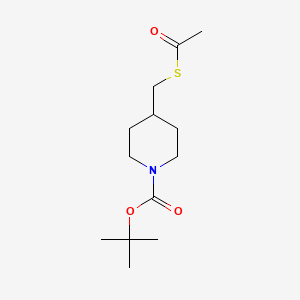 tert-Butyl 4-((acetylthio)methyl)piperidine-1-carboxylate chemical structure (CAS 718610-84-5)