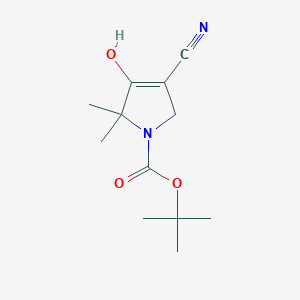 tert-Butyl 4-cyano-3-hydroxy-2,2-dimethyl-2,5-dihydro-1H-pyrrole-1-carboxylate chemical structure (CAS 718632-42-9)