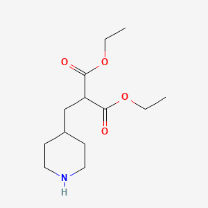 Diethyl 2-(piperidin-4-ylmethyl)malonate chemical structure (CAS 71879-53-3)