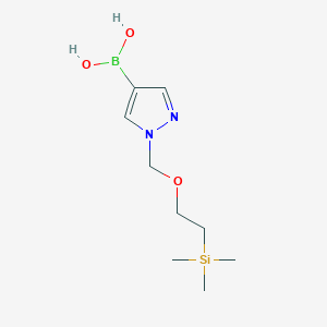 (1-((2-(Trimethylsilyl)ethoxy)methyl)-1H-pyrazol-4-yl)boronic acid chemical structure (CAS 719296-53-4)