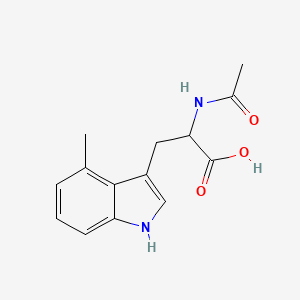 2-Acetamido-3-(4-methyl-1h-indol-3-yl)propanoic acid chemical structure (CAS 71953-89-4)