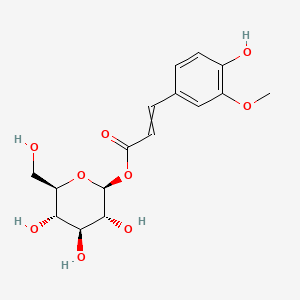 (2S,3R,4S,5S,6R)-3,4,5-Trihydroxy-6-(hydroxymethyl)tetrahydro-2H-pyran-2-yl 3-(4-hydroxy-3-methoxyphenyl)acrylate chemical structure (CAS 7196-71-6)