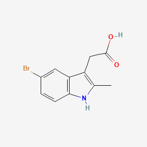 2-(5-Bromo-2-methyl-1H-indol-3-yl)acetic acid chemical structure (CAS 71987-66-1)