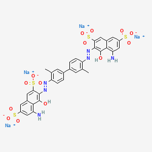 Sodium 3,3'-((3,3'-dimethyl-[1,1'-biphenyl]-4,4'-diyl)bis(diazene-2,1-diyl))bis(5-amino-4-hydroxynaphthalene-2,7-disulfonate) chemical structure (CAS 72-57-1)
