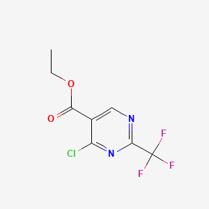 Ethyl 4-chloro-2-trifluoromethylpyrimidine-5-carboxylate chemical structure (CAS 720-01-4)