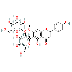 6-((2S,3R,4S,5S,6R)-4,5-Dihydroxy-6-(hydroxymethyl)-3-(((2S,3R,4S,5S,6R)-3,4,5-trihydroxy-6-(hydroxymethyl)tetrahydro-2H-pyran-2-yl)oxy)tetrahydro-2H-pyran-2-yl)-5-hydroxy-2-(4-hydroxyphenyl)-7-methoxy-4H-chromen-4-one chemical structure (CAS 72063-39-9)