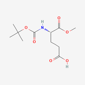 (S)-4-((tert-Butoxycarbonyl)amino)-5-methoxy-5-oxopentanoic acid chemical structure (CAS 72086-72-7)