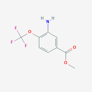 Methyl 3-amino-4-(trifluoromethoxy)benzoate chemical structure (CAS 721-09-5)