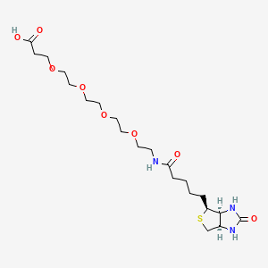 17-Oxo-21-((3aS,4S,6aR)-2-oxohexahydro-1H-thieno[3,4-d]imidazol-4-yl)-4,7,10,13-tetraoxa-16-azahenicosanoic acid chemical structure (CAS 721431-18-1)