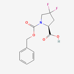 (S)-1-((Benzyloxy)carbonyl)-4,4-difluoropyrrolidine-2-carboxylic acid chemical structure (CAS 72180-27-9)