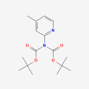 tert-Butyl (tert-butoxycarbonyl)(4-methylpyridin-2-yl)carbamate chemical structure (CAS 721929-81-3)