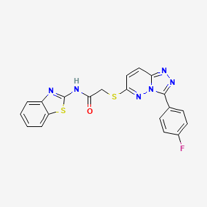 N-(Benzo[d]thiazol-2-yl)-2-((3-(4-fluorophenyl)-[1,2,4]triazolo[4,3-b]pyridazin-6-yl)thio)acetamide chemical structure (CAS 721964-46-1)