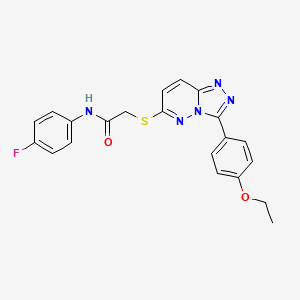 2-((3-(4-Ethoxyphenyl)-[1,2,4]triazolo[4,3-b]pyridazin-6-yl)thio)-N-(4-fluorophenyl)acetamide chemical structure (CAS 721964-51-8)