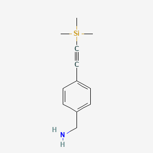 (4-((Trimethylsilyl)ethynyl)phenyl)methanamine chemical structure (CAS 721968-86-1)