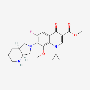 Methyl 1-cyclopropyl-6-fluoro-7-((4aS,7aS)-hexahydro-1H-pyrrolo[3,4-b]pyridin-6(2H)-yl)-8-methoxy-4-oxo-1,4-dihydroquinoline-3-carboxylate chemical structure (CAS 721970-35-0)