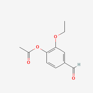 2-Ethoxy-4-formylphenyl acetate chemical structure (CAS 72207-94-4)