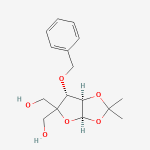 ((3aR,6R,6aR)-6-(Benzyloxy)-2,2-dimethyltetrahydrofuro[2,3-d][1,3]dioxole-5,5-diyl)dimethanol chemical structure (CAS 72261-44-0)