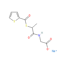 2-(2-((Thiophene-2-carbonyl)thio)propanamido)acetic acid chemical structure (CAS 72324-18-6)