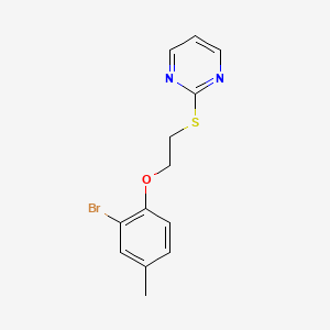 2-((2-(2-Bromo-4-methylphenoxy)ethyl)thio)pyrimidine chemical structure (CAS 723249-01-2)