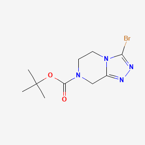 tert-Butyl 3-bromo-5,6-dihydro-[1,2,4]triazolo[4,3-a]pyrazine-7(8H)-carboxylate chemical structure (CAS 723286-80-4)