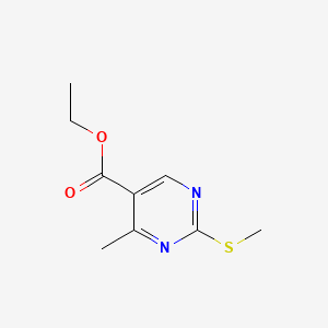 Ethyl 4-Methyl-2-(methylthio)-5-pyrimidinecarboxylate chemical structure (CAS 7234-25-5)