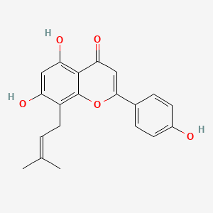 5,7-Dihydroxy-2-(4-hydroxyphenyl)-8-(3-methylbut-2-en-1-yl)-4H-chromen-4-one chemical structure (CAS 72357-31-4)