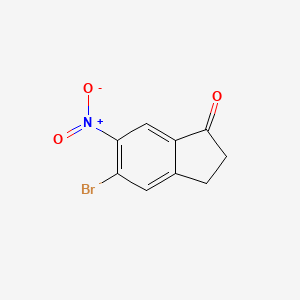 5-Bromo-6-nitro-2,3-dihydro-1H-inden-1-one chemical structure (CAS 723760-74-5)
