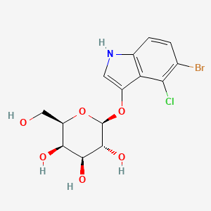 (2S,3R,4S,5R,6R)-2-((5-Bromo-4-chloro-1H-indol-3-yl)oxy)-6-(hydroxymethyl)tetrahydro-2H-pyran-3,4,5-triol chemical structure (CAS 7240-90-6)