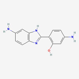 5-Amino-2-(5-amino-1H-benzo[d]imidazol-2-yl)phenol chemical structure (CAS 72401-16-2)